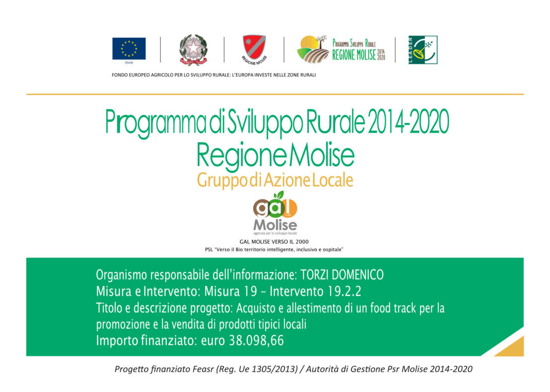 Targa GAL Molise Pasticceria Torzi